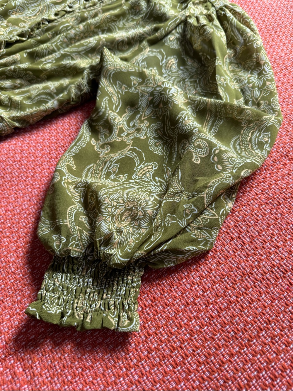 Umgee Olive Paisley Tiered Maxi Dress - Picture 9 of 9